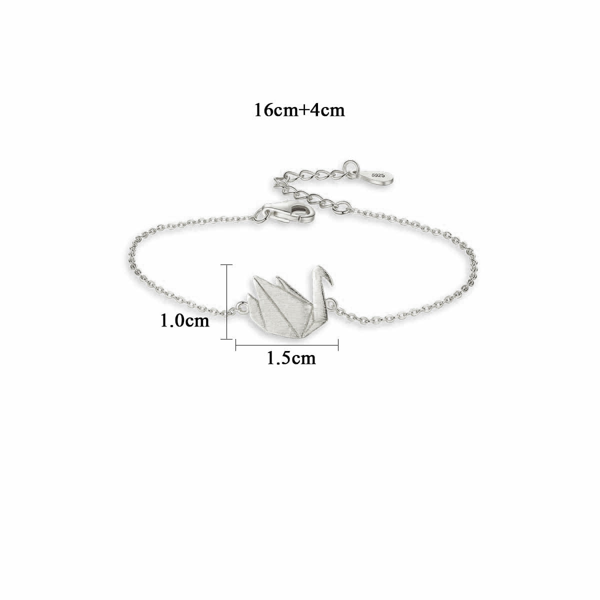 Gift Beautiful Swan Animal 925 Sterling Silver Bracelet