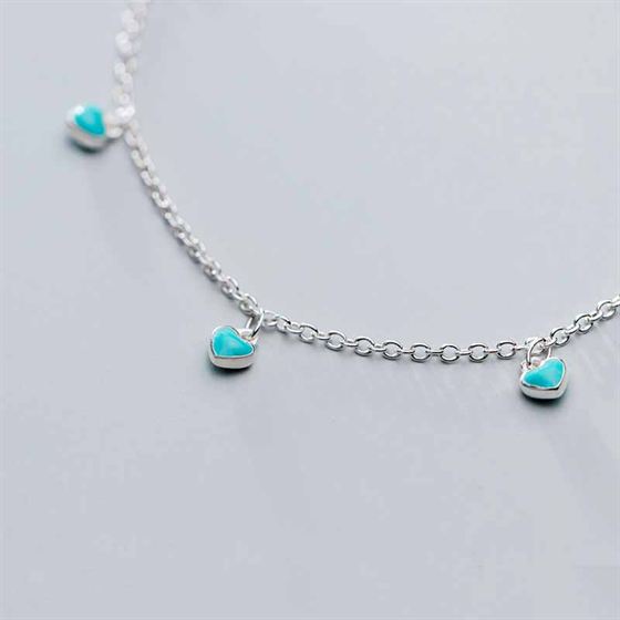 Hearts Pendant Honey Sweet 925 Sterling Silver Bracelet