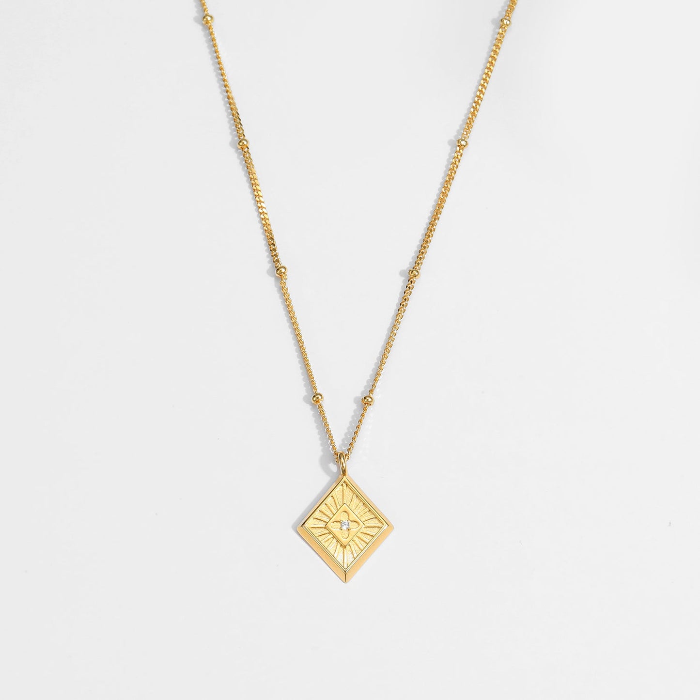 Holiday Geometry Rhombus 925 Sterling Silver Necklace