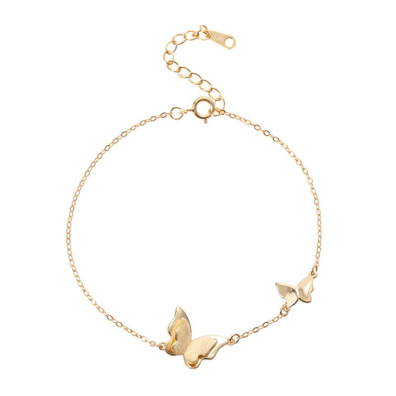 Mother Child Butterflies Girl 925 Sterling Silver Bracelet