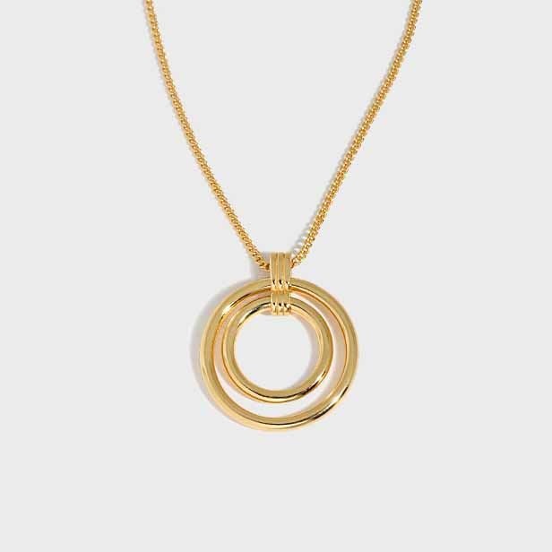 Simple Daughter Circle Rings 925 Sterling Silver Necklace
