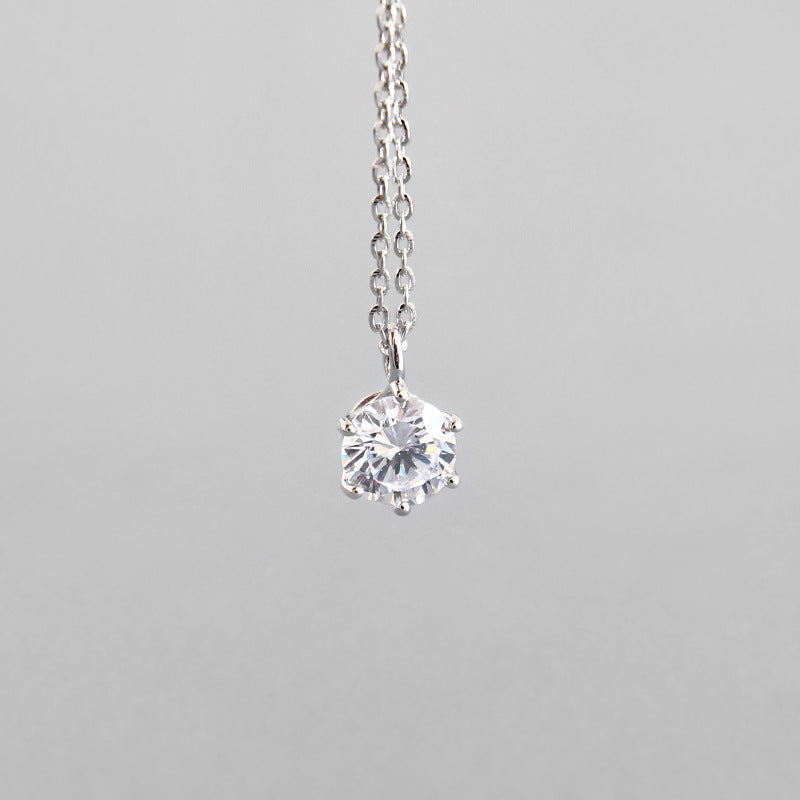Simple Party Round CZ 925 Sterling Silver Necklace