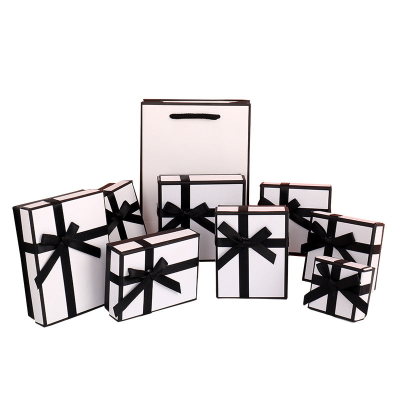 Simple Black Bow Jewelry Box Pendant Earring Ring Jewelry Box Dropshipping