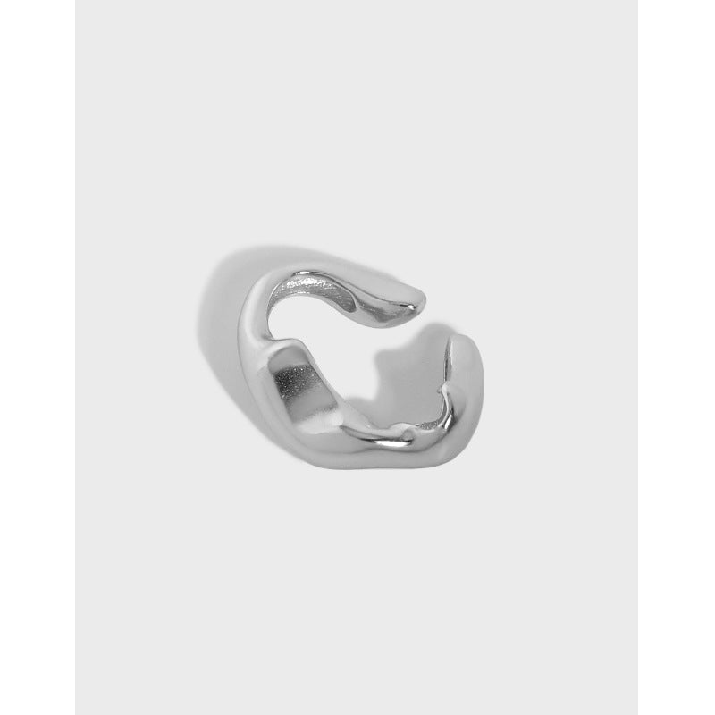 Fashion Irregular Ear 925 Sterling Silver Non-Pierced Earring Single