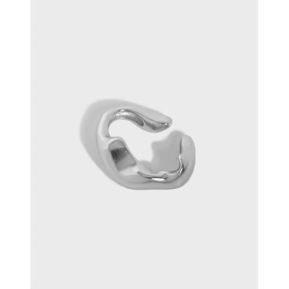 Fashion Irregular Ear 925 Sterling Silver Non-Pierced Earring Single
