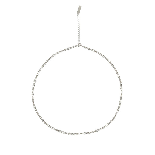 Fashion Irregular Golden Hollow Chain 925 Sterling Silver Necklace