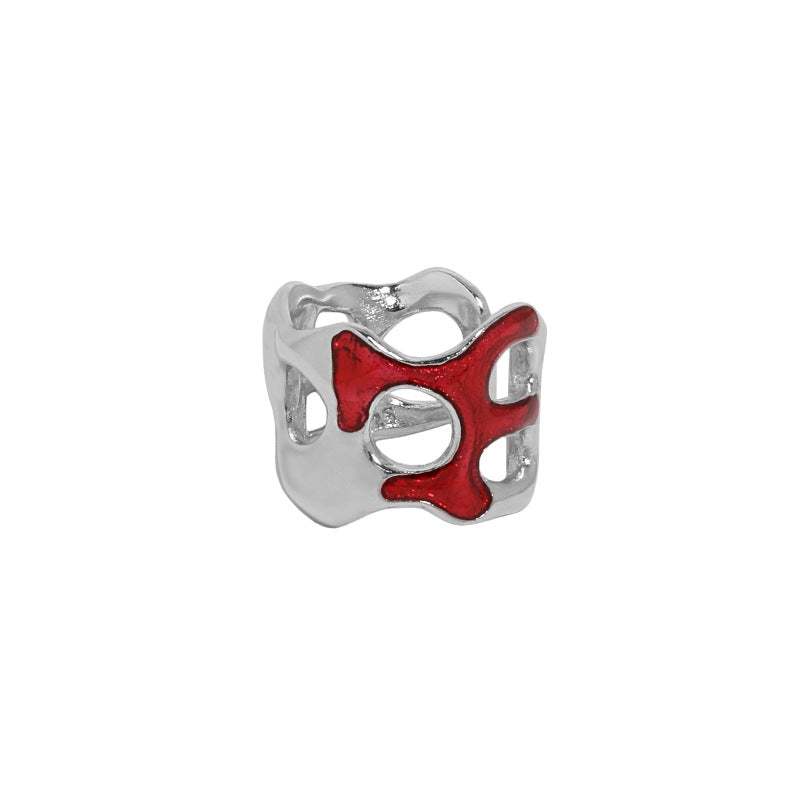 Fashion Irregular Hollow Epoxy 925 Sterling Silver Non-Pierced Earring Single