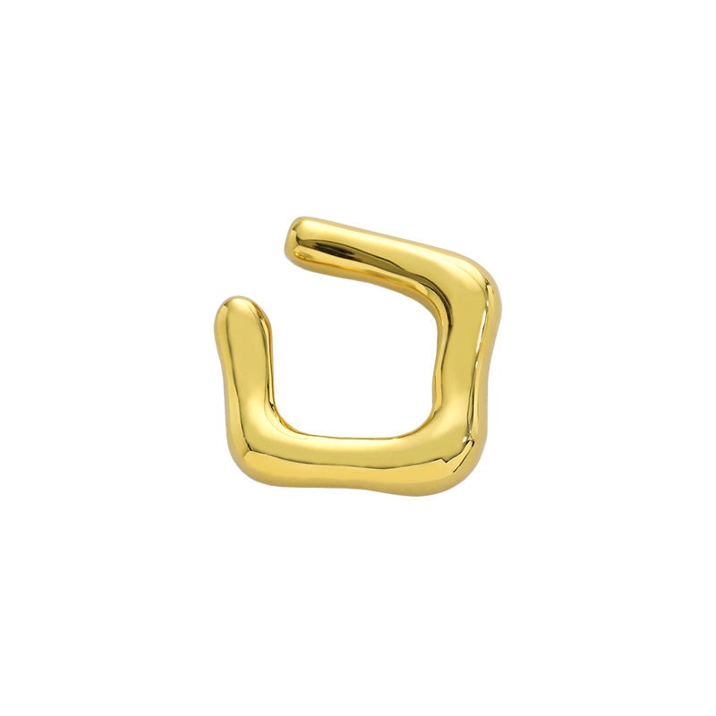 Geometry Hollow Square 925 Sterling Silver Non-Pierced Earring Single