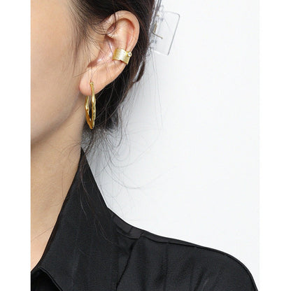 Geometry Irregular Round CZ 925 Sterling Silver Non-Pierced Earring Single