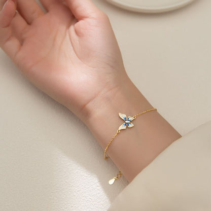 Girl Flying Butterfly 925 Sterling Silver Bracelet