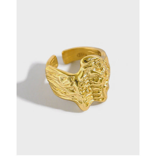 Men's Irregular Folding 925 Sterling Silver Adjustable Ring