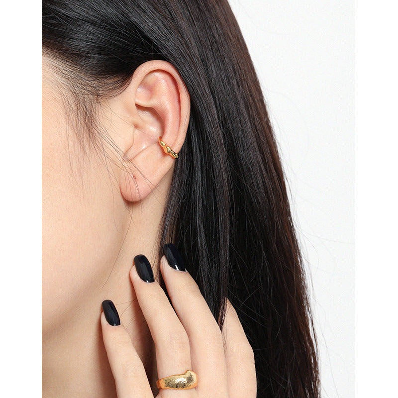Party Irregular Drop 925 Sterling Silver Non-Pierced Earring Single