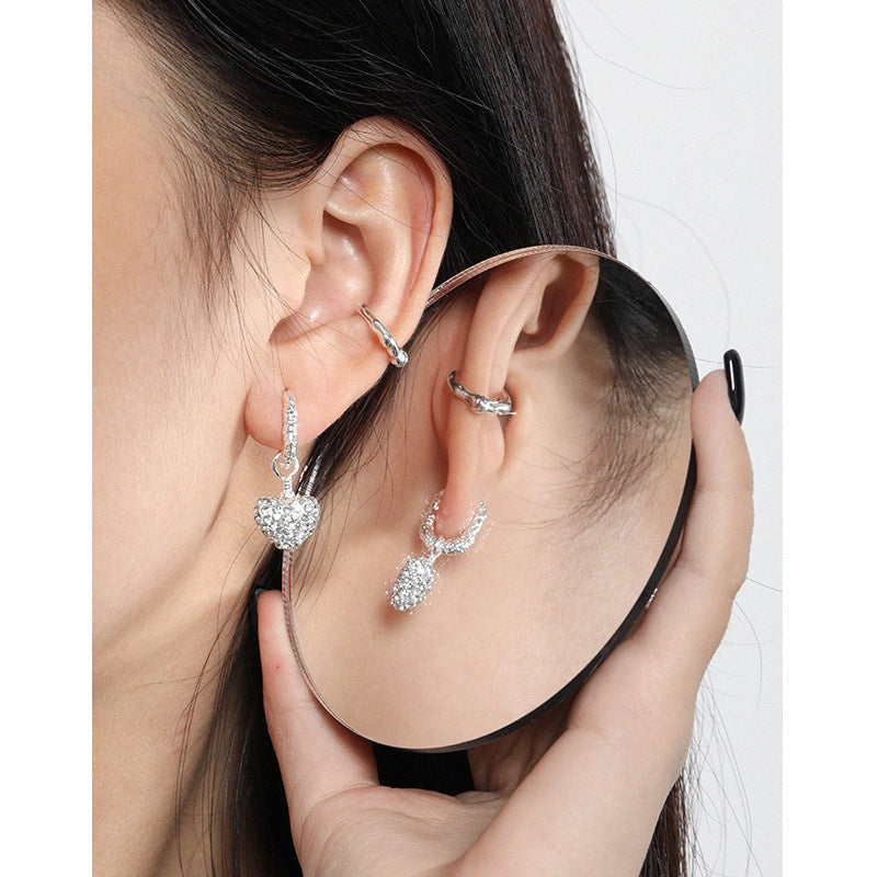 Party Irregular Drop 925 Sterling Silver Non-Pierced Earring Single
