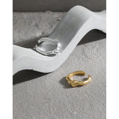 Party Irregular Drop 925 Sterling Silver Non-Pierced Earring Single