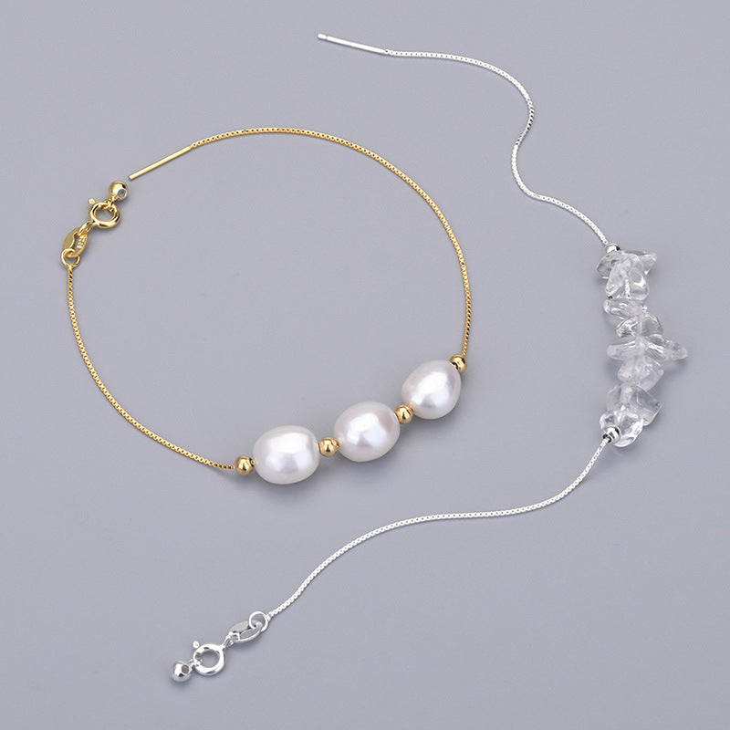 Simple 925 Sterling Silver Box Rolo Chain Links Bracelet